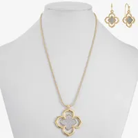 Monet Jewelry Two Tone Pendant Necklace And Drop Earring 2-pc. Jewelry Set