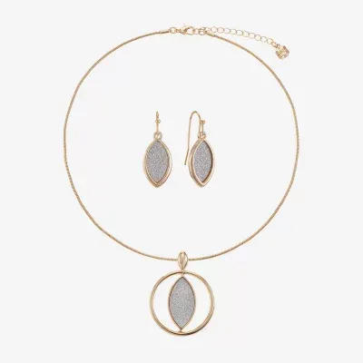 Monet Jewelry Two Tone Pendant Necklace And Drop Earring 2-pc. Jewelry Set