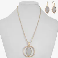 Monet Jewelry Two Tone Pendant Necklace And Drop Earring 2-pc. Jewelry Set