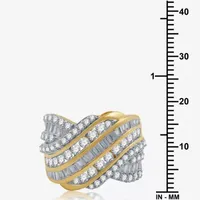 H-I / I1) CT. T.W. Lab Grown White Diamond 10K Gold Crossover Band