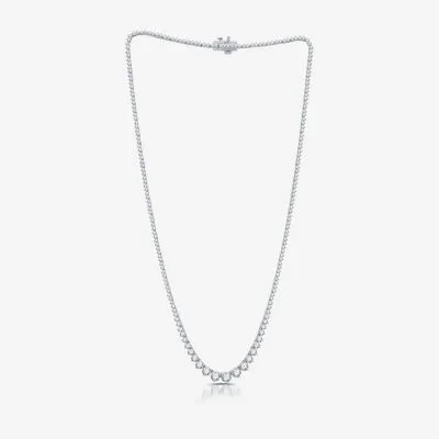 H-I / I1) Womens CT. T.W. Lab Grown White Diamond 10K or 14K Yellow Gold Tennis Necklaces