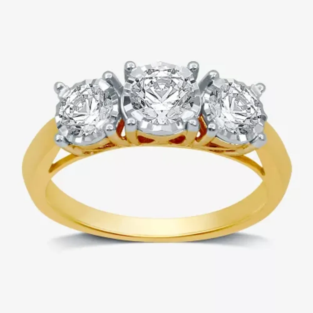 Love Lives Forever 1 CT.T.W. Natural Diamond 3-Stone Engagement Ring 10K or 14K Gold