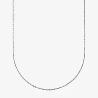 10K White Gold 18-24 Inch Hollow Rope Chain Necklace