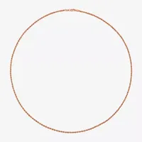 10K Rose Gold 18 Inch Hollow Rope Chain Necklace