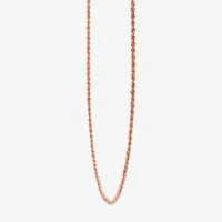 10K Rose Gold 18 Inch Hollow Rope Chain Necklace