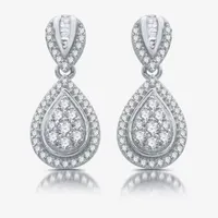 Diamond Blossom 1/2 CT. T.W. Natural White Diamond Sterling Silver Pear Drop Earrings