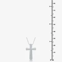 H-I / I1) Womens 1/4 CT. T.W. Lab Grown White Diamond Sterling Silver Cross Pendant Necklace