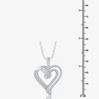 H-I / I1) Womens 1 CT. T.W. Lab Grown Diamond Sterling Silver Heart Pendant Necklace