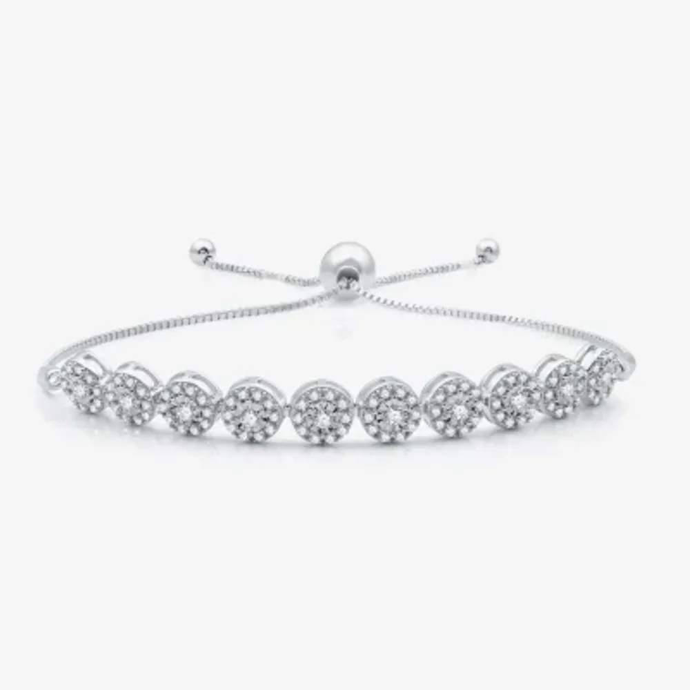 (H-I / I1) 1 CT. T.W. Lab Grown White Diamond Sterling Silver Bolo Bracelet