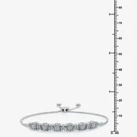 Diamond Blossom 1/ CT. T.W. Natural White Diamond Sterling Silver Bolo Bracelet