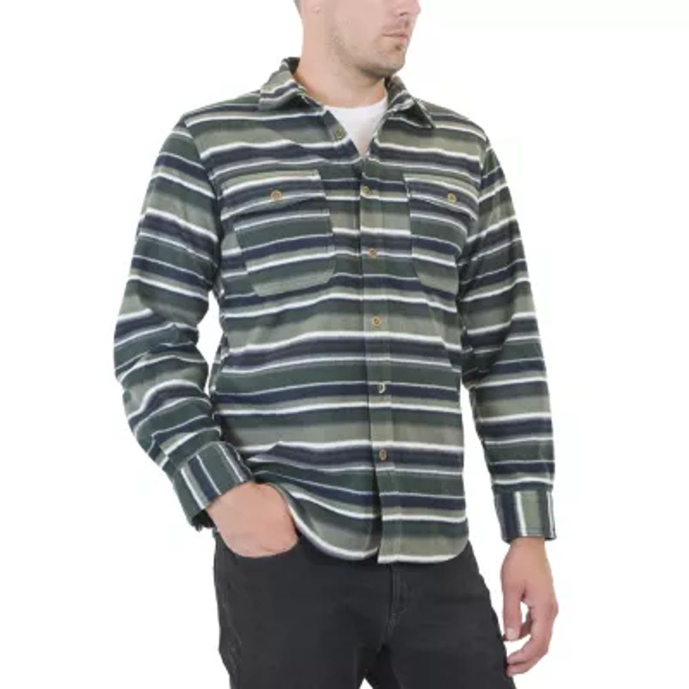 Mountain And Isles Mens Regular Fit Long Sleeve Striped Button-Down Shirt