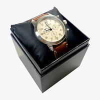 Geneva Geneva Mens Brown Strap Watch Mac5154jc