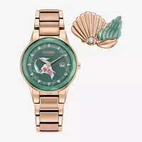 Citizen Ariel Princess The Little Mermaid Womens Rose Goldtone Stainless Steel Bracelet Watch Ga1073-63w