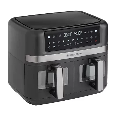 West Bend 10 Qt. Double UP™ Air Fryer with 15 Presets and Easy-View Windows, in Black