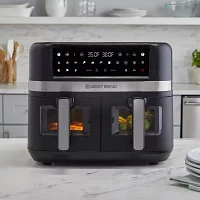 West Bend 10 Qt. Double UP™ Air Fryer with 15 Presets and Easy-View Windows, in Black