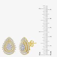 (G / Si2) 2 CT. T.W. Lab Grown White Diamond 14K Gold 20.1mm Pear Stud Earrings