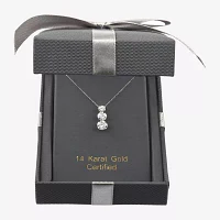 Floating Diamonds (F / Vs2) Womens CT. T.W. Lab Grown White Diamond 14K White Gold Round Pendant Necklaces