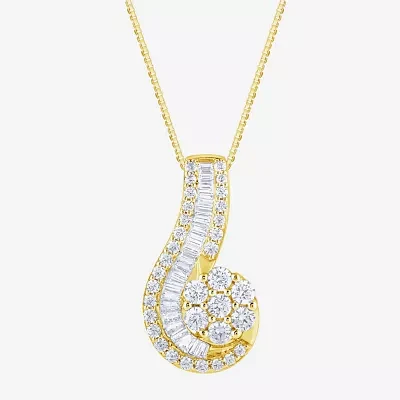 Diamond Blossom (G / Si2) Womens 2 CT. T.W. Lab Grown White Diamond 10K Gold Pendant Necklace