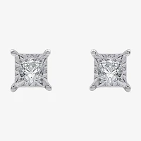 (G / Si1-Si2) 1/10 CT. T.W. Lab Grown White Diamond Sterling Silver Round Stud Earrings