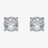 (G / Si1-Si2) 1/4 CT. T.W. Lab Grown White Diamond 14K Gold Over Silver Round Stud Earrings