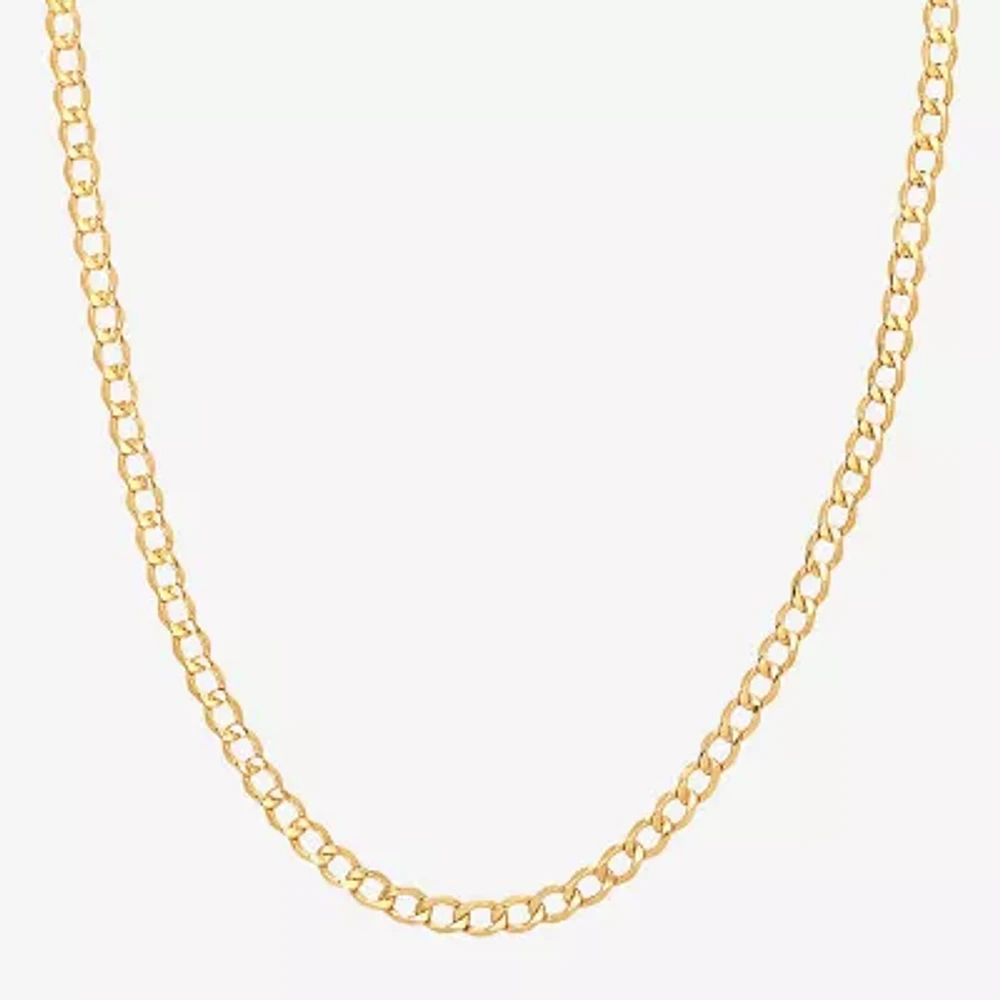 Made in Italy 10K Gold Inch Hollow Curb Chain Necklace