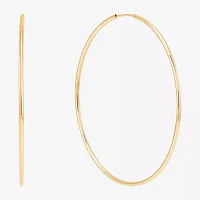 14K Gold 30mm Circle Round Hoop Earrings