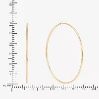 14K Gold 30mm Circle Round Hoop Earrings