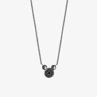 Disney Jewels Collection Womens 1/10 CT. T.W. Natural Black Diamond Sterling Silver Mickey Mouse Pendant Necklace