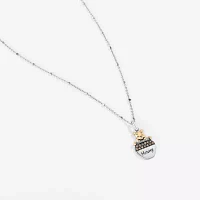 Disney Jewels Collection Womens 1/8 CT. T.W. Natural Champagne Diamond 14K Gold Over Silver Sterling Silver Winnie The Pooh Pendant Necklace