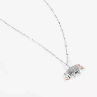 Disney Jewels Collection Womens 1/5 CT. Natural White Diamond 14K Rose Gold Over Silver Sterling Silver Eeyore Pendant Necklace