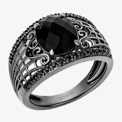 Disney Jewels Collection Womens 1/4 CT. T.W. Genuine Black Onyx Sterling Silver Nightmare Before Christmas Cocktail Ring