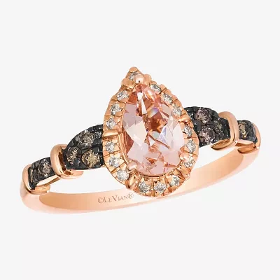 Le Vian® Ring featuring 1/2 cts. Peach Morganite™, 1/7 cts. Chocolate Diamonds® , Nude Diamonds™  set in 14K Strawberry Gold®