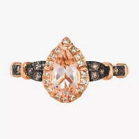 Le Vian® Ring featuring 1/2 cts. Peach Morganite™, 1/7 cts. Chocolate Diamonds® , Nude Diamonds™  set in 14K Strawberry Gold®