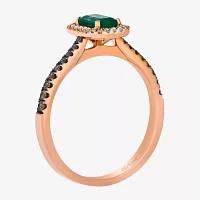 Le Vian® Grand Sample Sale™ Ring featuring 3/8 cts. Costa Smeralda Emeralds™, 1/8 cts. Chocolate Diamonds®, 1/20 cts. Nude Diamonds™ set in 14K Strawberry Gold®