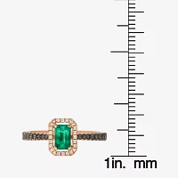Le Vian® Grand Sample Sale™ Ring featuring 3/8 cts. Costa Smeralda Emeralds™, 1/8 cts. Chocolate Diamonds®, 1/20 cts. Nude Diamonds™ set in 14K Strawberry Gold®