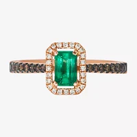 Le Vian® Grand Sample Sale™ Ring featuring 3/8 cts. Costa Smeralda Emeralds™, 1/8 cts. Chocolate Diamonds®, 1/20 cts. Nude Diamonds™ set in 14K Strawberry Gold®