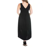 24seven Comfort Apparel Sleeveless Midi A-Line Dress Plus