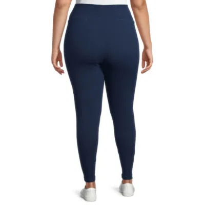 St. John's Bay Plus Secretly Slender Womens Mid Rise Full Length Leggings