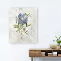 Lumaprints Blue Linen Peony Canvas Art