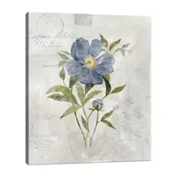 Lumaprints Blue Linen Peony Canvas Art