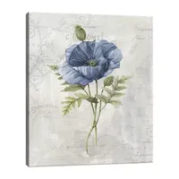 Lumaprints Blue Linen Poppy Canvas Art