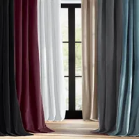 Fieldcrest Luxury Cambridge Washed Cotton Velvet Energy Saving 100% Blackout Grommet Top Single Curtain Panel