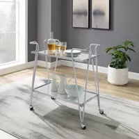 Hera Kitchen And Dining Room Collection Glass-Top Serving Carts