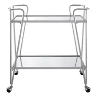 Hera Kitchen And Dining Room Collection Glass-Top Serving Cart