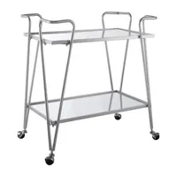 Hera Kitchen And Dining Room Collection Glass-Top Serving Carts