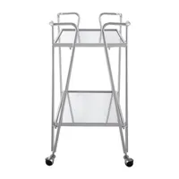 Hera Kitchen And Dining Room Collection Glass-Top Serving Carts