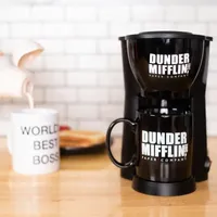 Uncanny Brands The Office Single Cup Coffee Maker Gift Set with 2 Mugs