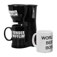 Uncanny Brands The Office Single Cup Coffee Maker Gift Set with 2 Mugs