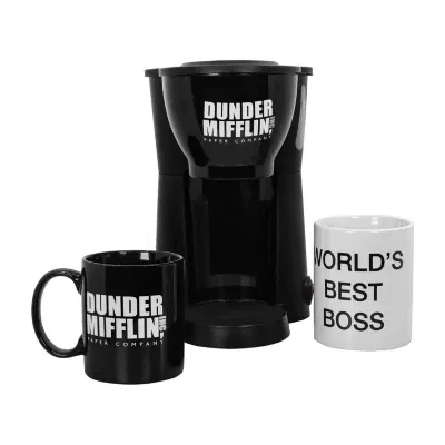 Uncanny Brands The Office Single Cup Coffee Maker Gift Set with 2 Mugs