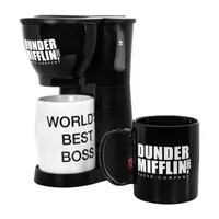 Uncanny Brands The Office Single Cup Coffee Maker Gift Set with 2 Mugs